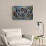 blue painting, abstract, home office