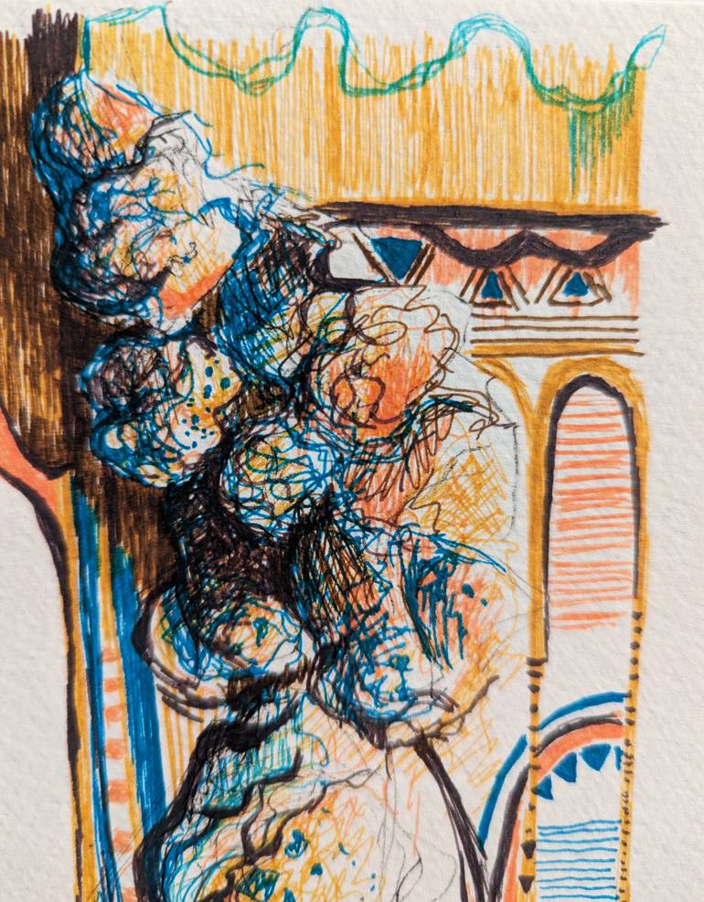 Original Figurative Architecture Drawing by Aleksandra KożUch