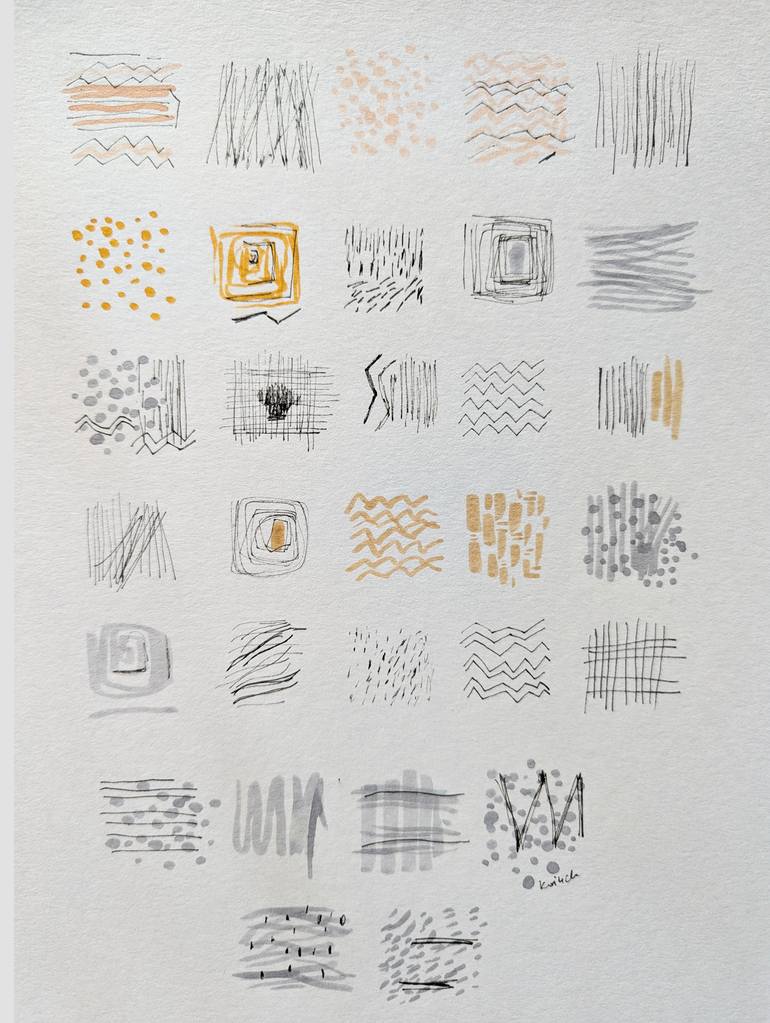 Original Time Painting by Aleksandra Kozuch  Abstract Art on Paper  October