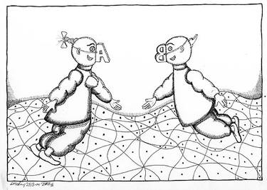 Original Fine Art Abstract Drawing by Johannes S H Bjerg