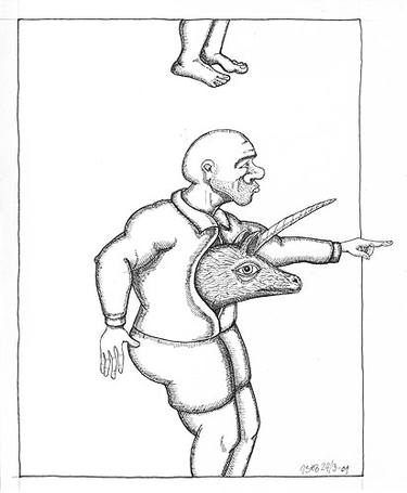 Original Fine Art Abstract Drawing by Johannes S H Bjerg