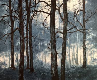 Blue Forest Painting Landscape thumb