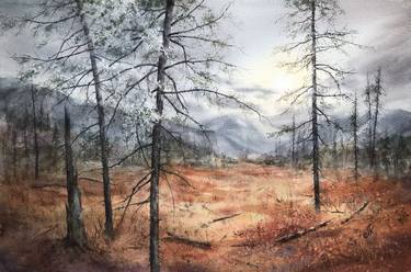 Forest Painting Sunrise thumb