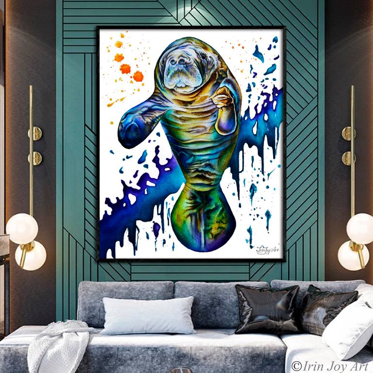 Original Abstract Animal Painting by Irinjoyart Art