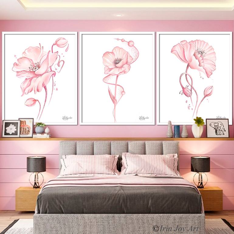Original Abstract Floral Painting by Irinjoyart Art