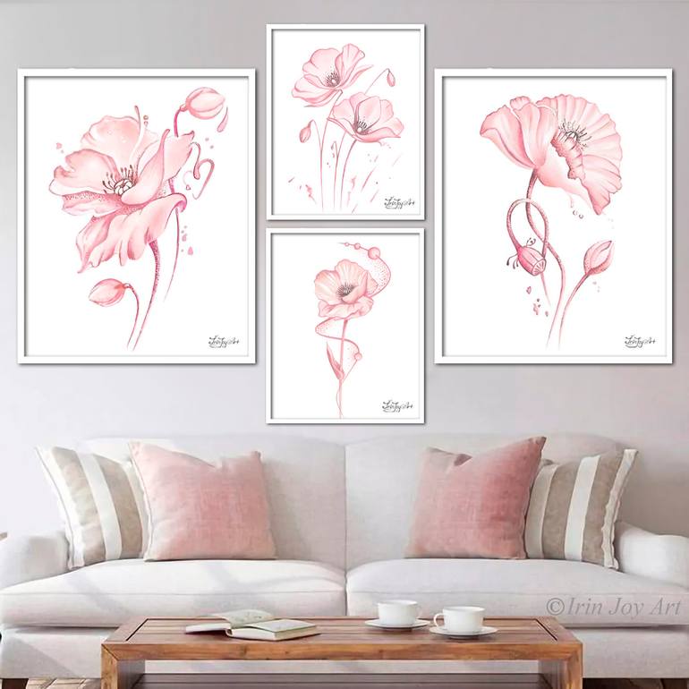Original Abstract Floral Painting by Irinjoyart Art