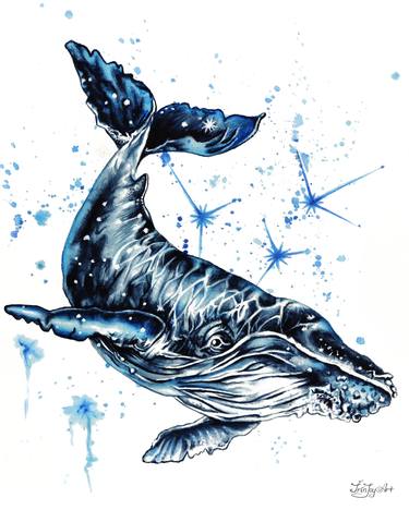Copy of Humpback whale Bathroom living room kids nursery blue art decor thumb