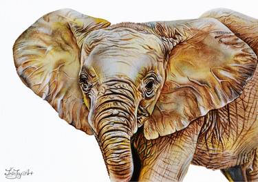 Copy of Elephant watercolor wall art painting Gift print Bedroom decor thumb