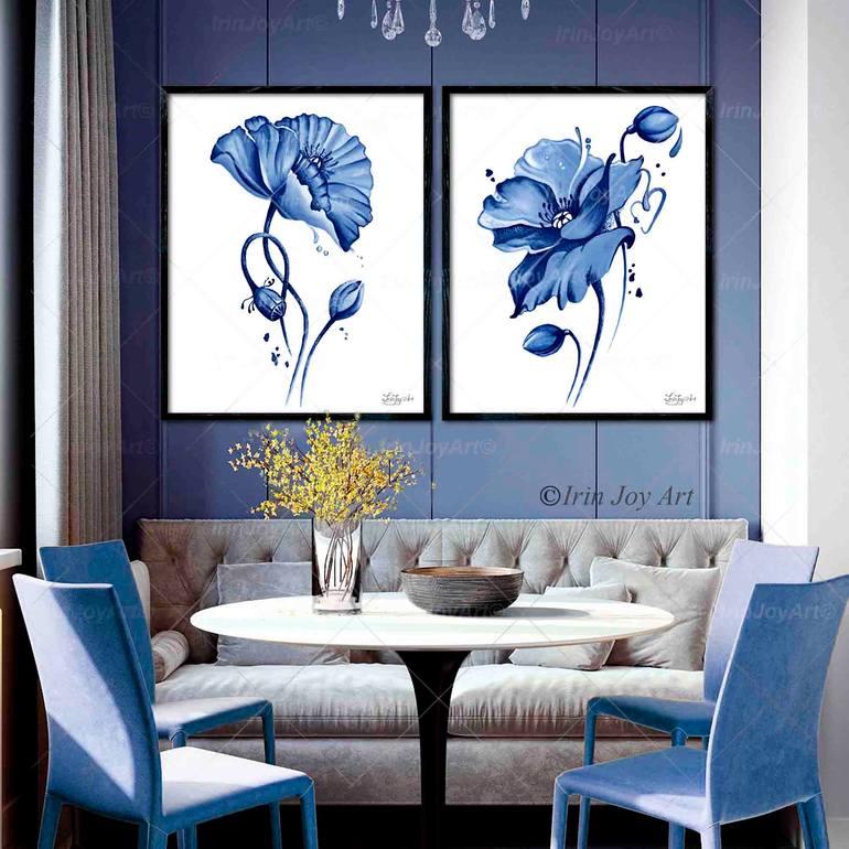 Original Abstract Floral Painting by Irinjoyart Art