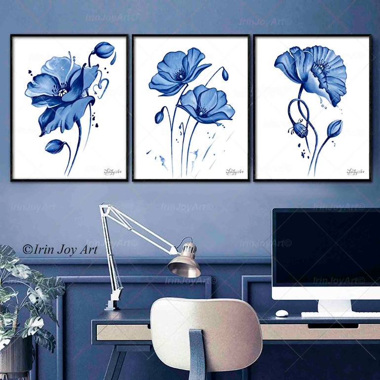 Original Abstract Floral Painting by Irinjoyart Art