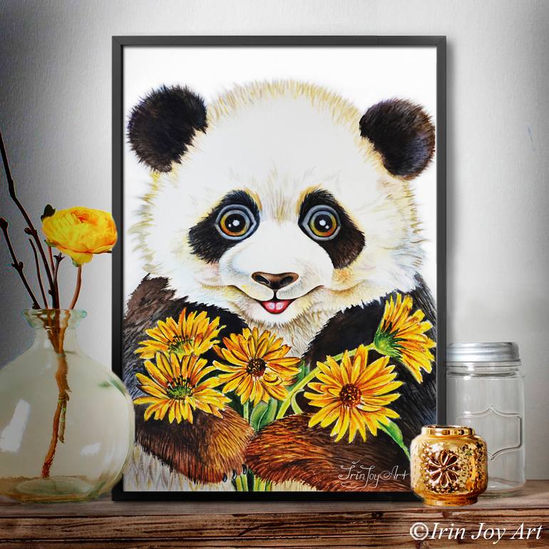 Original Art Deco Animal Painting by Irinjoyart Art
