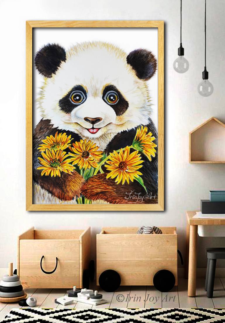 Original Art Deco Animal Painting by Irinjoyart Art