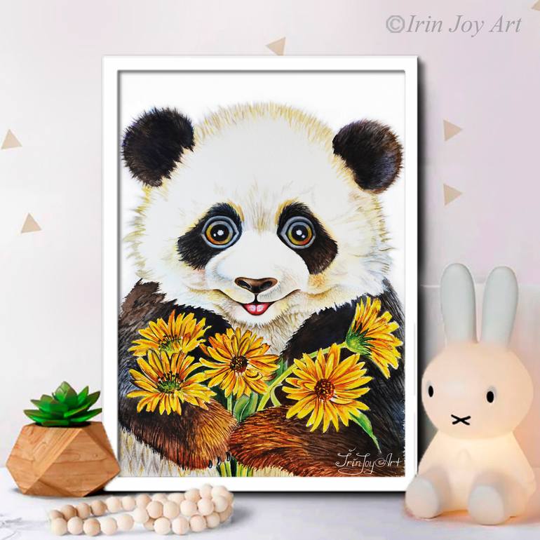 Original Art Deco Animal Painting by Irinjoyart Art