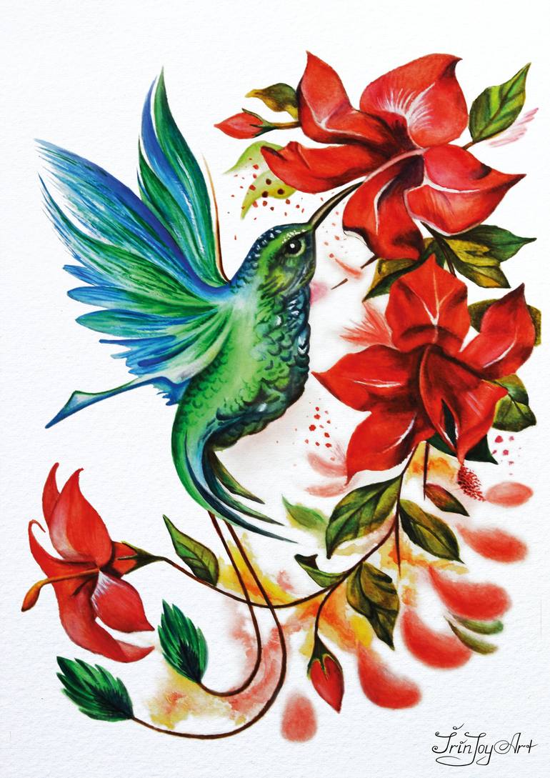 Bird And Flower Art