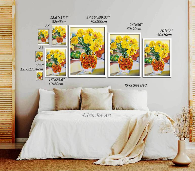 Original Art Deco Floral Painting by Irinjoyart Art