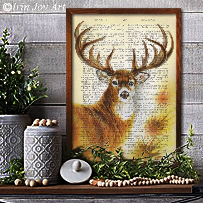 Deer Print, Dressed Deer, Dictionary Art Print, Funny Animal Print, Affiche  dart animal, Home Wall Decor, Deer & Dog, Gift Poster ART 156 -  France