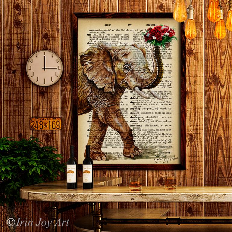 Original Abstract Expressionism Animal Collage by Irinjoyart Art