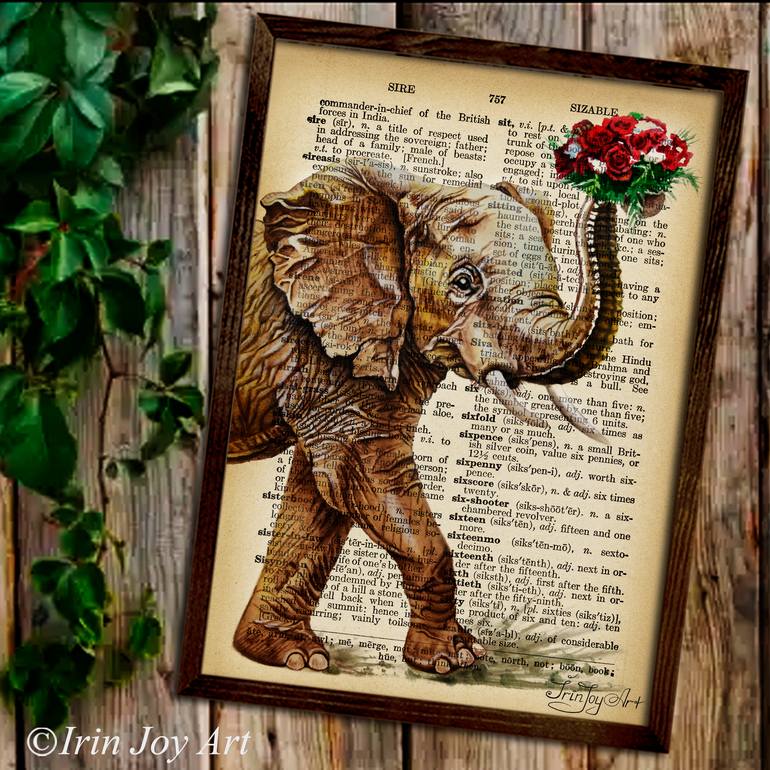 Original Abstract Expressionism Animal Collage by Irinjoyart Art