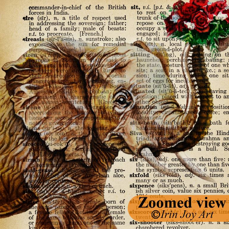Original Abstract Expressionism Animal Collage by Irinjoyart Art