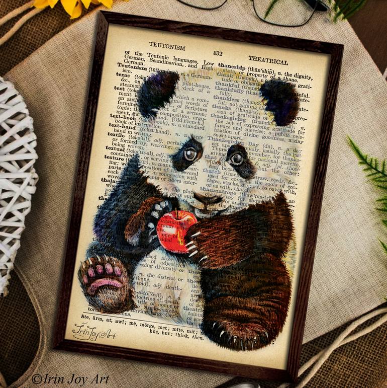 Original Art Deco Animal Printmaking by Irinjoyart Art