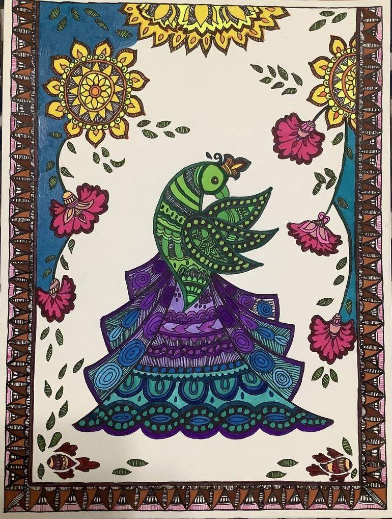 Madhubani Painting Drawing by Richa Mehta | Saatchi Art