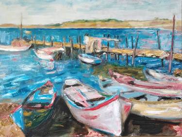 Original Abstract Boat Paintings by ArtimaginationShop Gallery