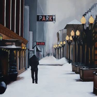 Original Figurative Cities Paintings by Elif Yaman