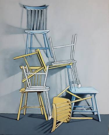 Original Modernism People Painting by Elif Yaman