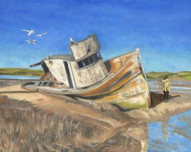 Original Boat Painting by Donna Caplin