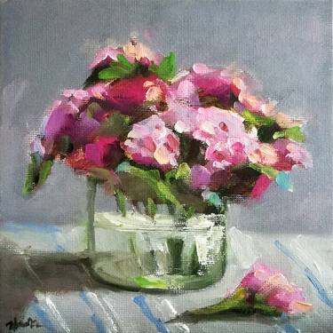 Floral Still Life Pink Flowers Painting thumb