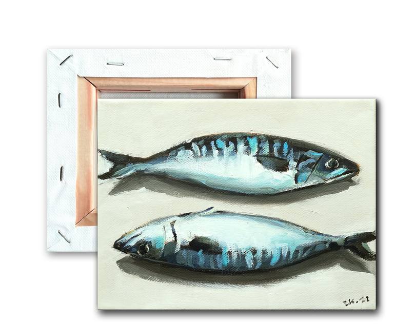 Original Contemporary Fish Painting by Zhanna Kan