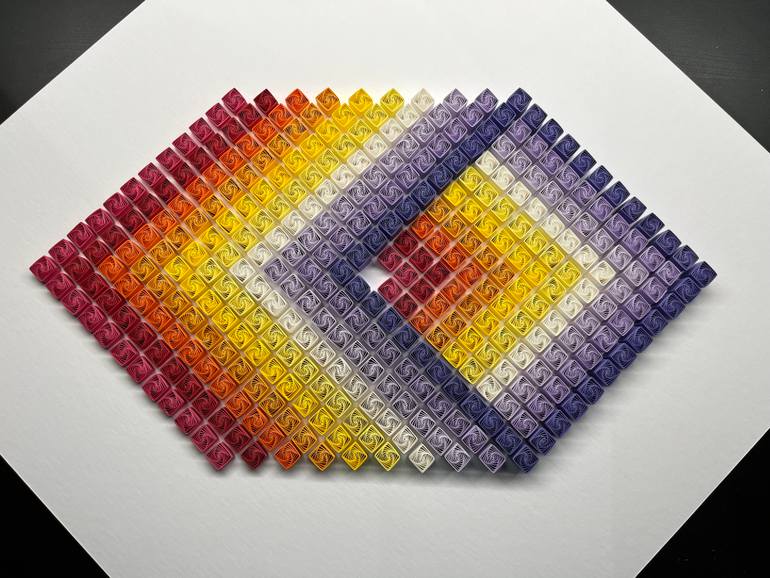 Original Minimalism Geometric Mixed Media by Serdar Uzar