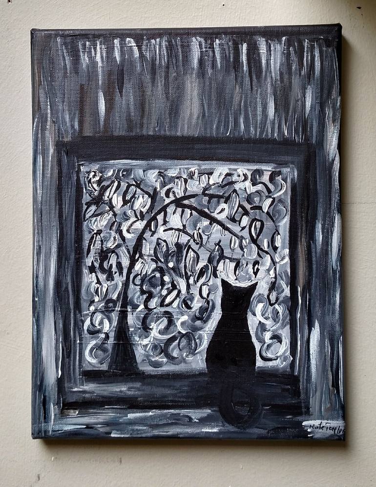 Original Expressionism Cats Painting by Kate Taylor