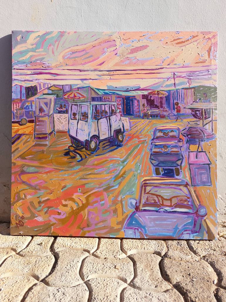 Original Impressionism Outer Space Painting by Nancy Okang