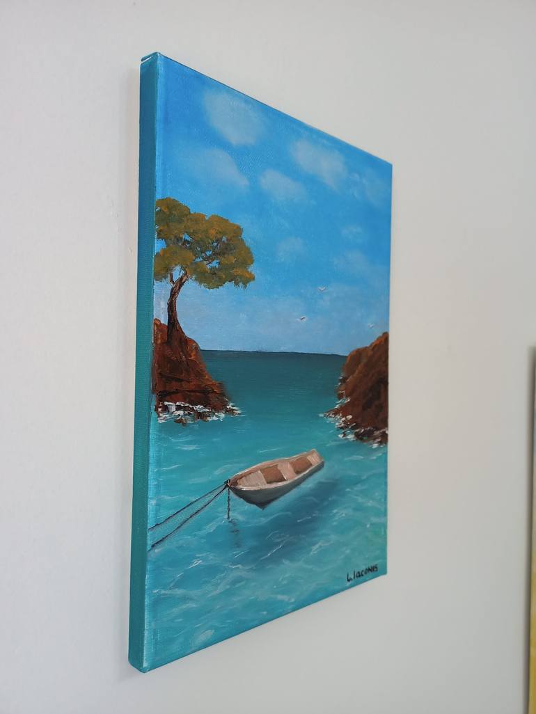 Original Boat Painting by Liliia Iaconis