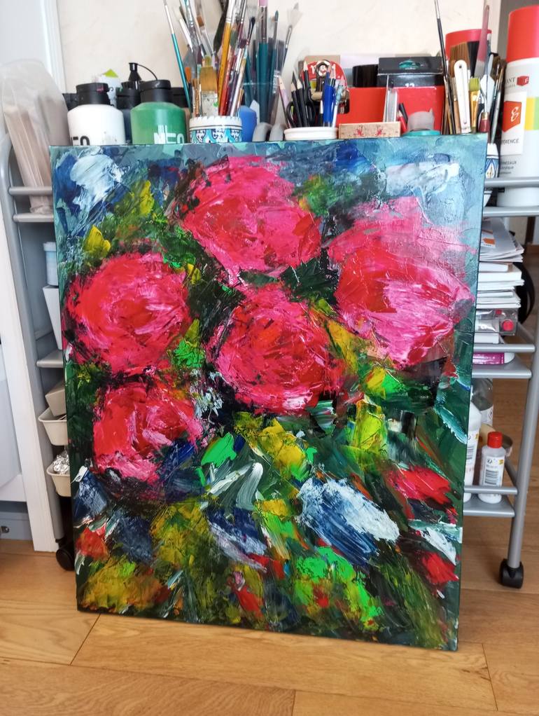 Original Floral Painting by Natalya Mougenot