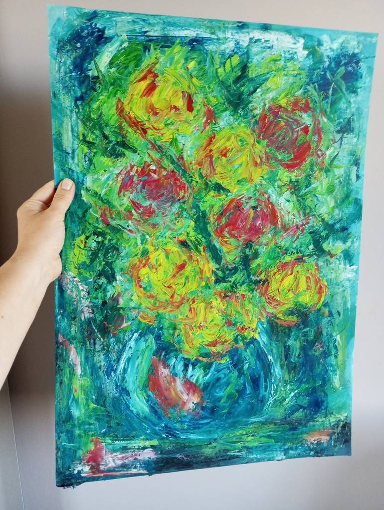 Original Floral Painting by Natalya Mougenot