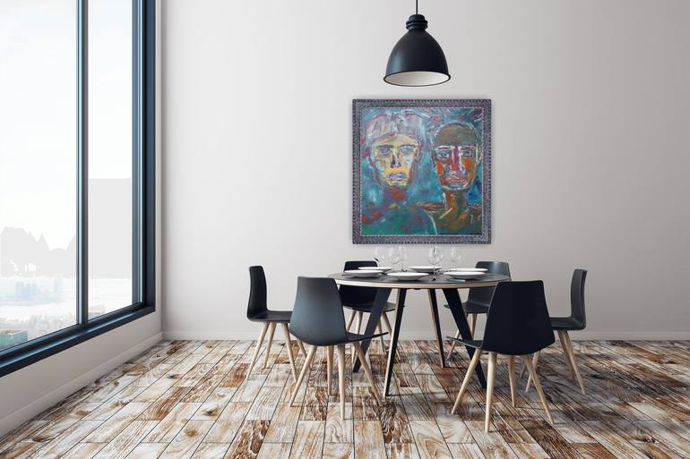 Original Abstract Expressionism Men Painting by Natalya Mougenot