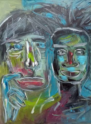 Original Abstract Expressionism Men Paintings by Natalya Mougenot
