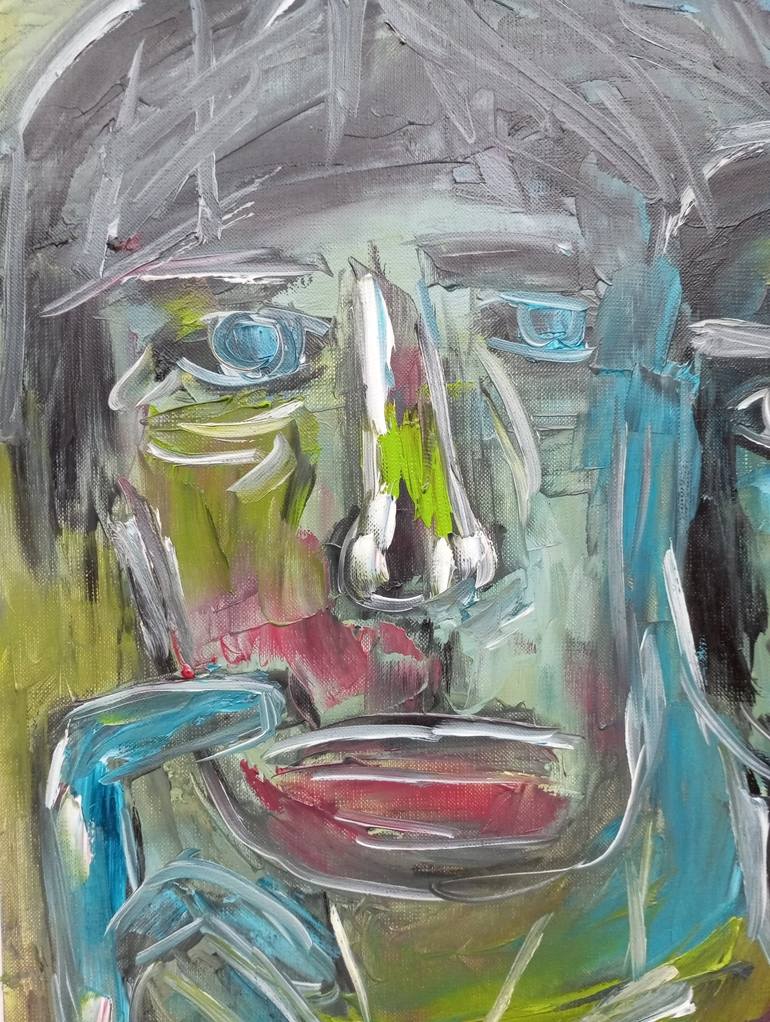 Original Abstract Expressionism Men Painting by Natalya Mougenot