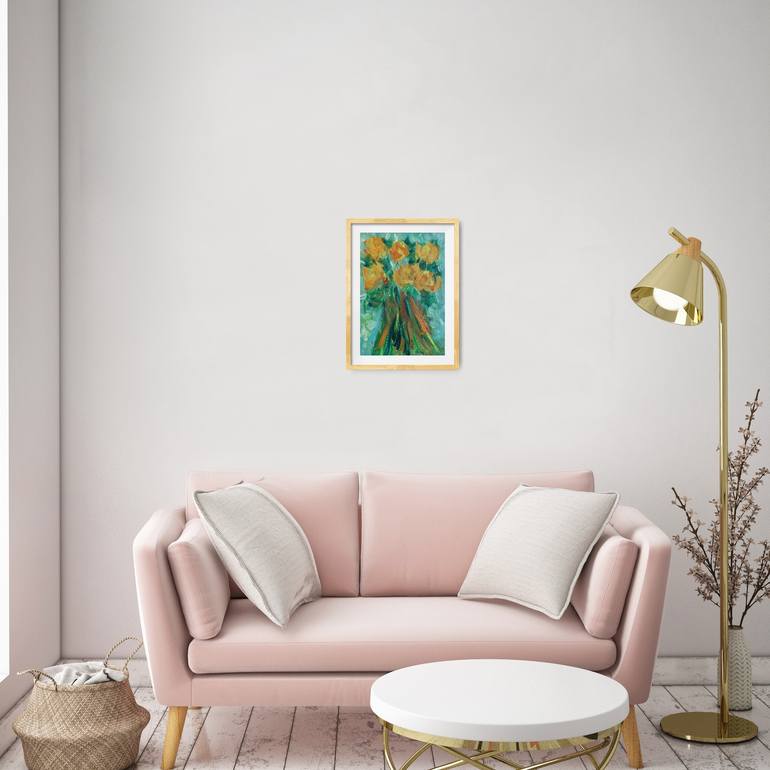 Original Abstract Expressionism Floral Painting by Natalya Mougenot