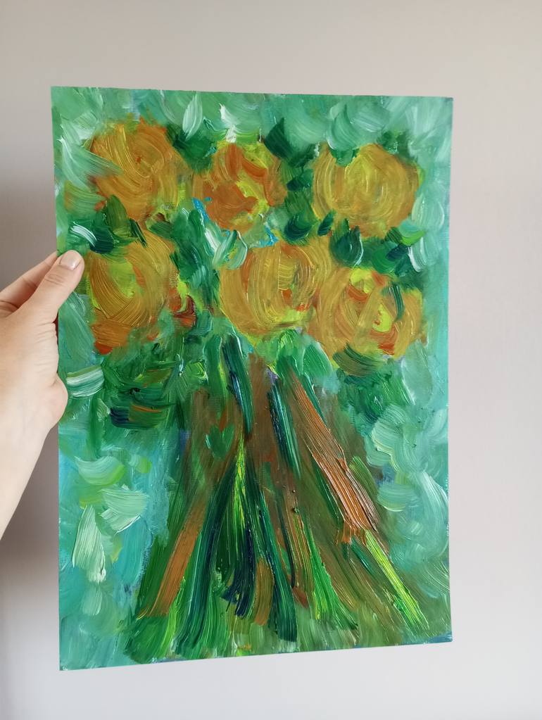 Original Abstract Expressionism Floral Painting by Natalya Mougenot