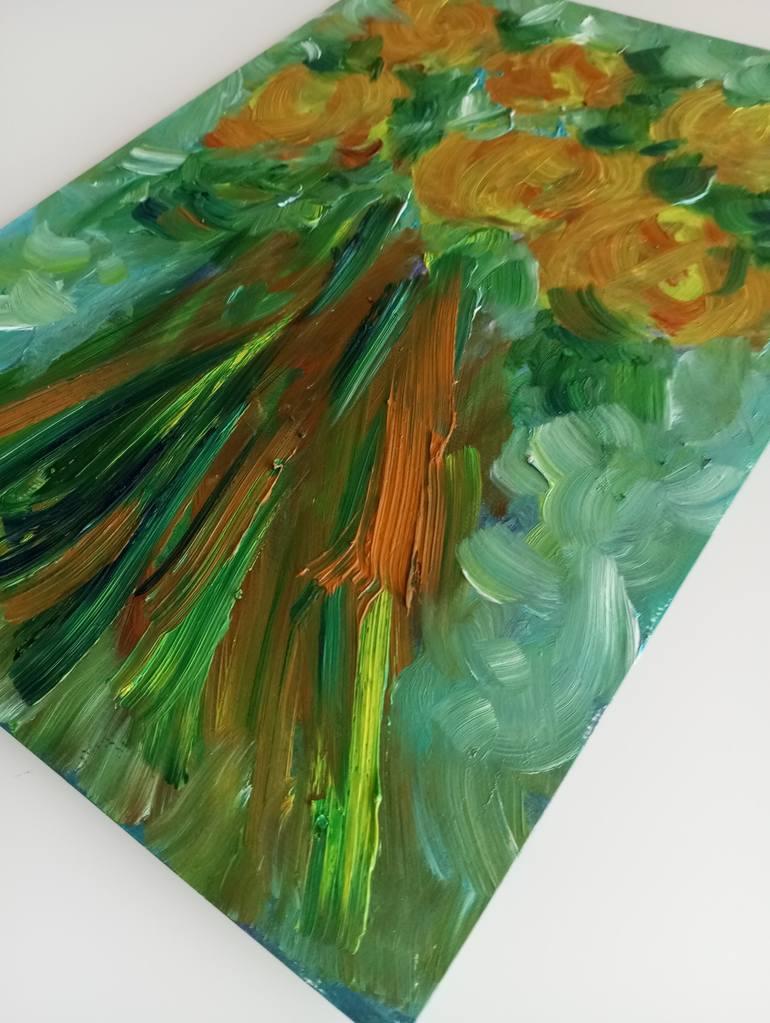 Original Abstract Expressionism Floral Painting by Natalya Mougenot