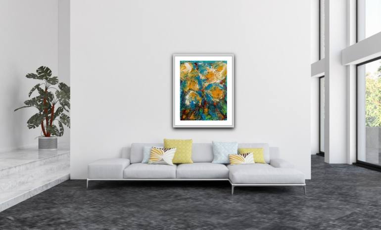 Original Abstract Floral Painting by Natalya Mougenot