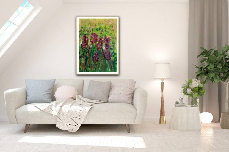 Original Abstract Expressionism Floral Painting by Natalya Mougenot