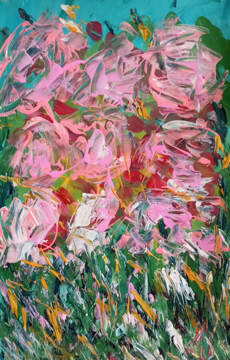 "Field of pink roses" - Print