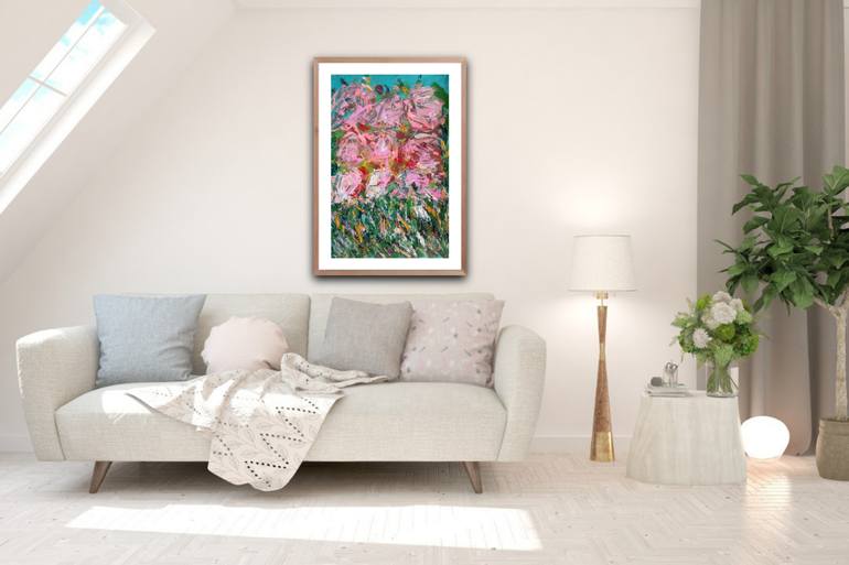 Original Abstract Expressionism Floral Painting by Natalya Mougenot