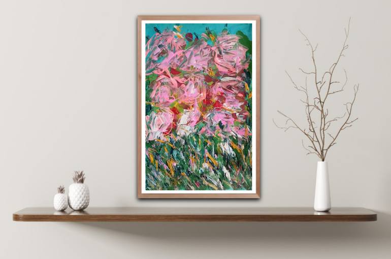 Original Abstract Expressionism Floral Painting by Natalya Mougenot
