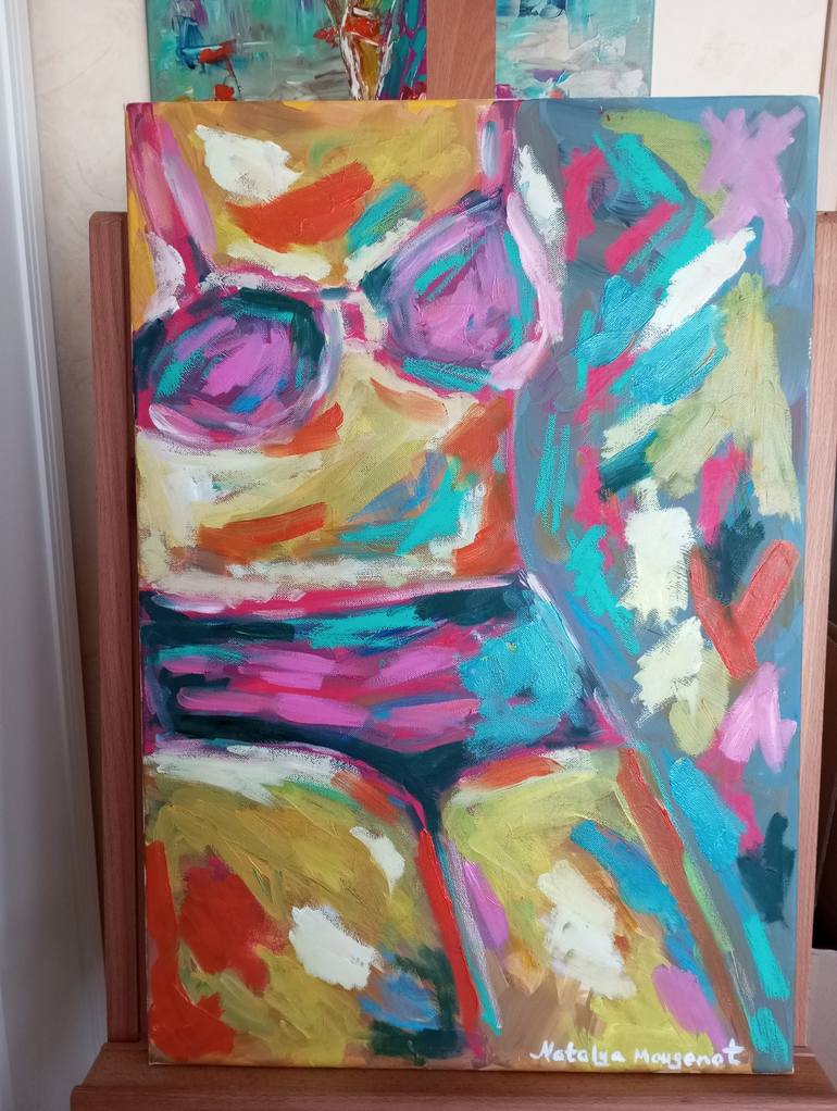 Original Abstract Expressionism Women Painting by Natalya Mougenot