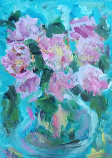"Vase with pink roses" thumb
